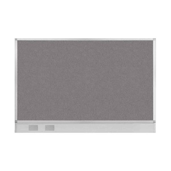 Hush Panel Configurable Cubicle Partition 6' x 4' Slate Fabric w/ Cable Channel